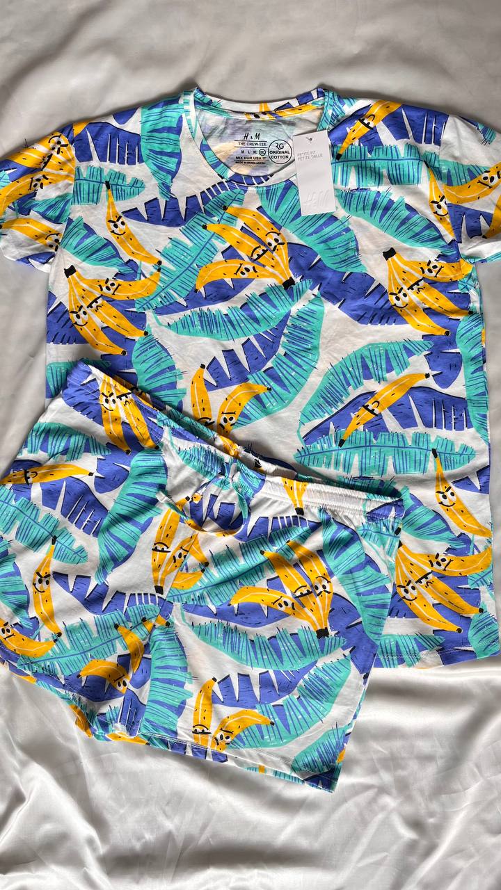 تیشرت شلوارک H&M طرح موزی