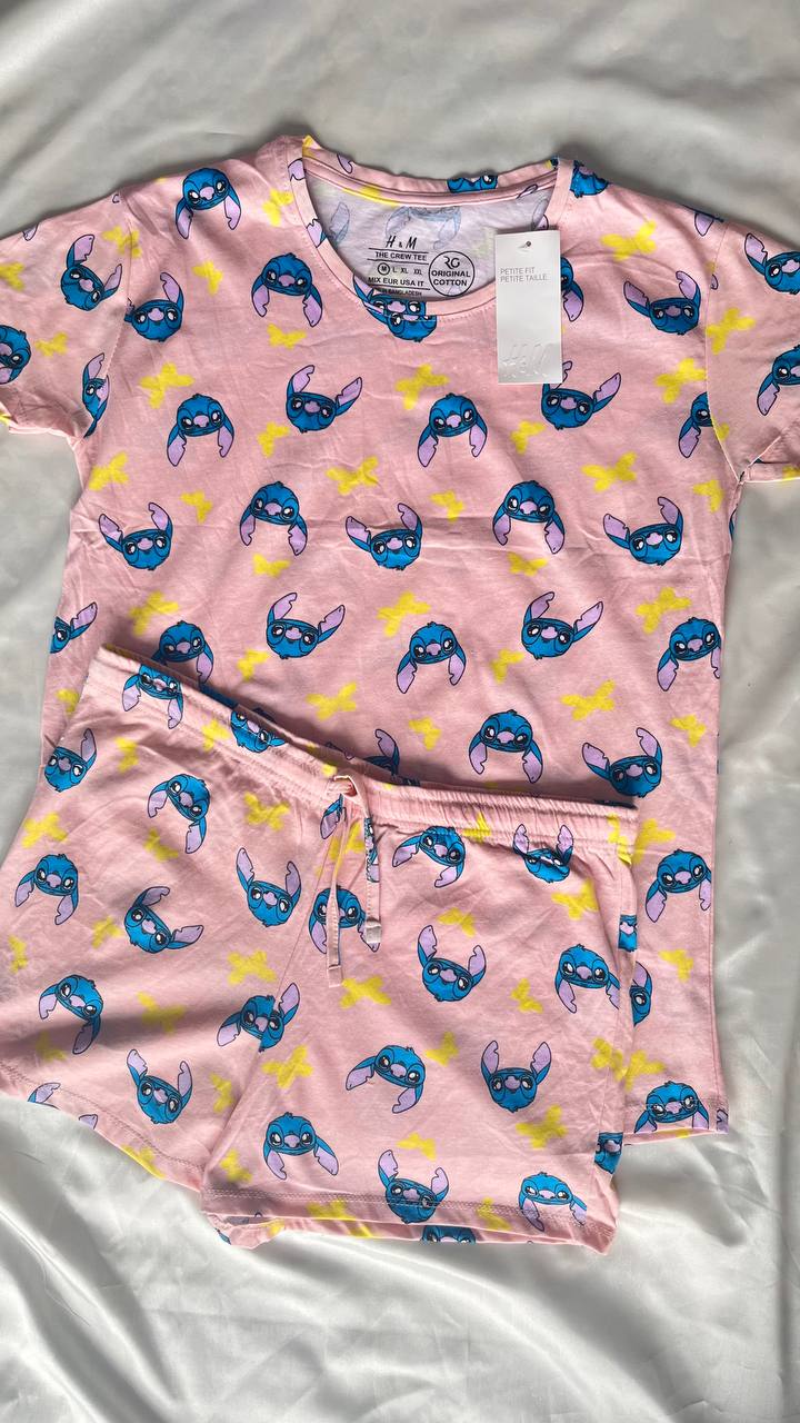 تیشرت شلوارک H&M طرح استیچ