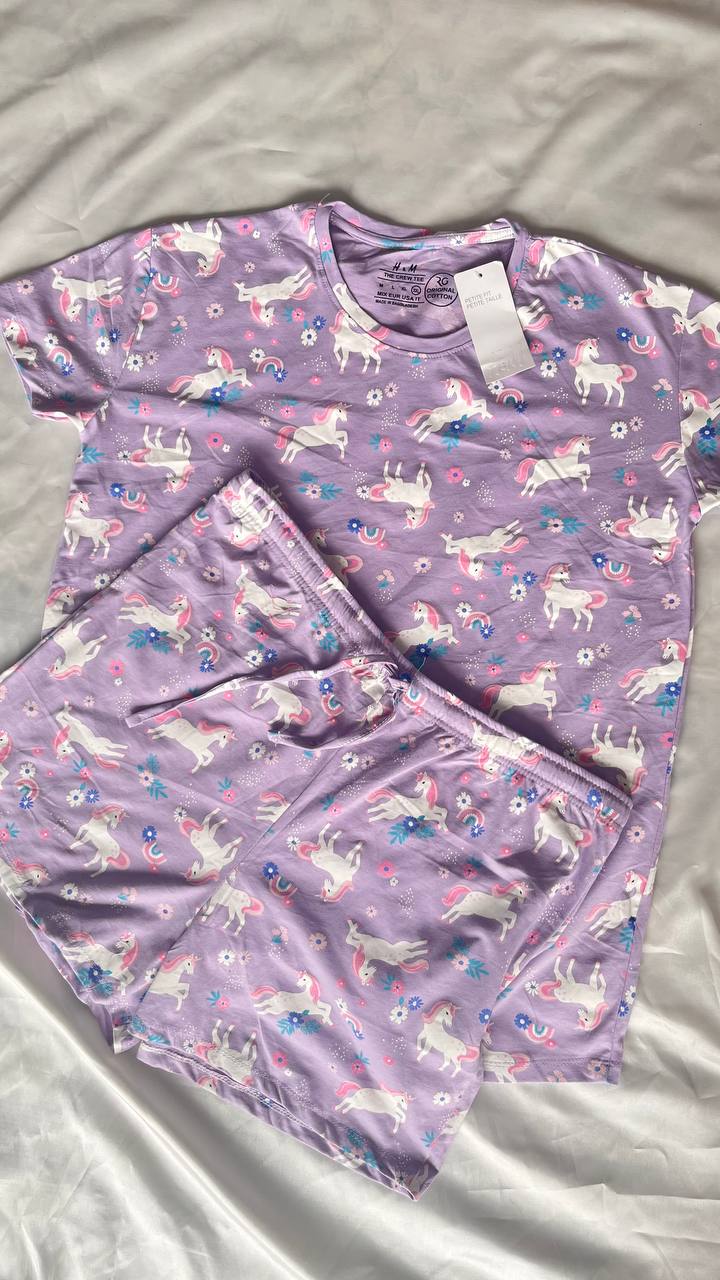 تیشرت شلوارک H&M طرح یونیکورن